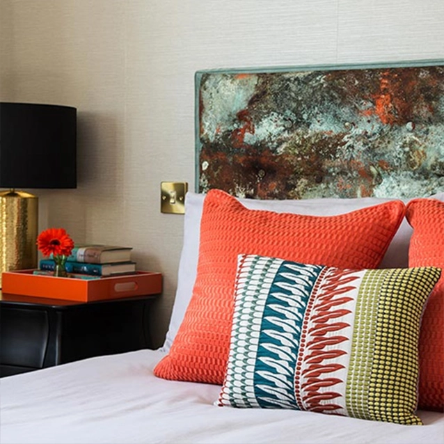 Camden King Bed in Printed Fabric